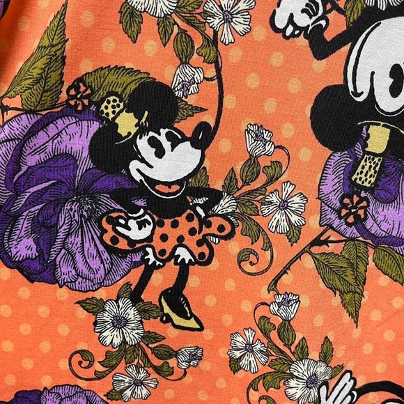 LulaRoe Minnie mouse floral Randy Style half sleeve crewneck women’s shirt - Picture 3 of 4